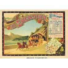 Engadina Milano Italy St Moritz Switzerland 1894 Train Timetable Postcard