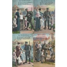 Farewell Family WW1 Passau ALL Sent From German Soldier Camp 4x Postcard