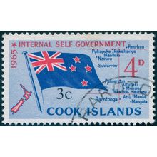 Cook Islands 1967 3c on 4d red & blue SG209 used