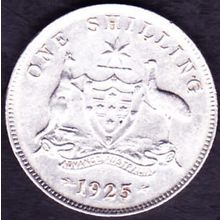 1925 Australia 1 Shilling Silver Coin