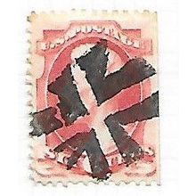 USA 1870 NATIONAL BANK NOTE 6c LINCOLN FANCY CORK CANCEL straight edge right