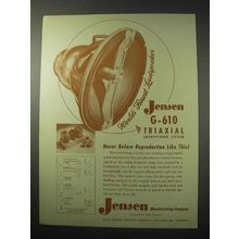 1950 Jensen G-610 Triaxial Loudspeaker Ad!