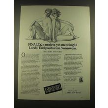 1988 Lands' End Swimwear Ad - Modest Yet Meaningful Position