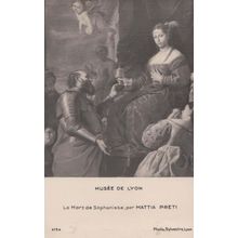 Mattia Preti La Mort De Sophonisbe Lyon Museum Painting Rare Antique Postcard