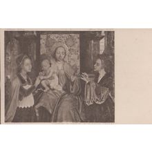 Massys Virgin & The Child Saints Old London National Gallery Painting Postcard
