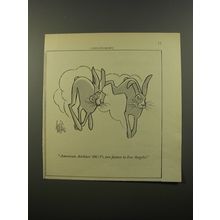 1954 American Airlines Advertisement - Cartoon by George Price - Rabbits
