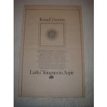 1973 King Crimson Larks' Tongues in Aspic Album Advertisement