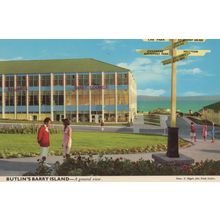 Butlins Barry Island Signpost To Car Park 1970s Rare Welsh postcard