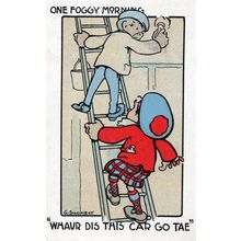 Window Cleaner Ladder Antique 1906 Comic Scottish Postcard