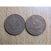 1970f 2 Pfennig Germany Coin