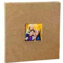 Linen Cover Photo Album / Scrap Book - Light Brown
