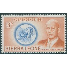 Sierra Leone 1961 3d orange-brown & blue SG227 CTO