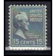 820 15c James Buchanan Fine MNH B0760