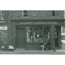 Lovers at Market Coffee House Brushfield Liverpool Street London 1990s Postcard