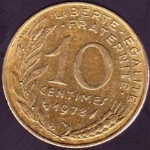 1978 France 10 Centimes Coin