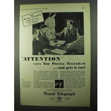 1931 Postal Telegraph Ad - Attention