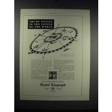 1931 Postal Telegraph Ad - Center of the World