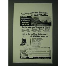 1958 Montana Tourism Ad - Everything to do - and beauty, too in Montana