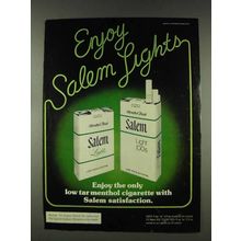 1978 Salem Lights Cigarettes Ad - Enjoy