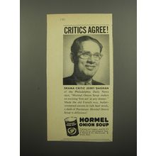 1951 Hormel Onion Soup Ad - Critics agree! Drama critic Jerry Gaghan
