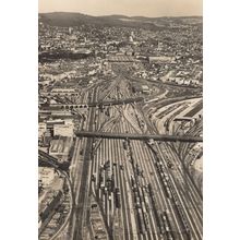 Zurich Traffic Car Aerial Hauptbahnhof Sweden Real Photo Postcard