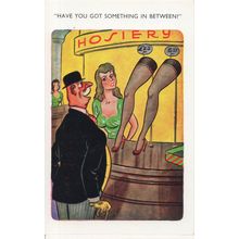 Hosiery Shop Mannequin Suspender Top Legs Old Comic Postcard