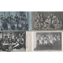 German Old Orchestra Music Group Big Band 4x Identified Postcard s