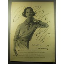 1959 Lord & Taylor Fashion Ad - Polo Shirt or Ballantyne