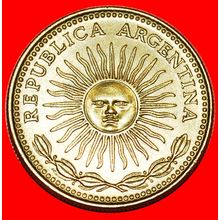 CHILE (1974-1976): ARGENTINA★ 1 PESO 1975 BIG SUN WITH FACE★LOW START★NO RESERVE