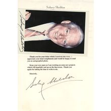 Sidney Sheldon Oscar Book Author Hand Signed Photo & Autograph Letter