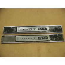 1964 DODGE DART GT INTERIOR DOOR PANEL EMBLEMS #2218196 PAIR OEM