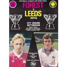 NOTTINGHAM FOREST v LEEDS UNITED LEAGUE CUP SEMI- FINAL 1978