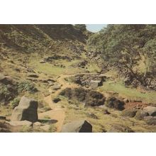 Charlotte Bronte The Valley Of The Falls Seat Yorkshire Moors Haworth Postcard