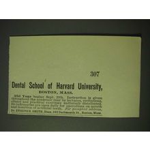 1900 Dental School of Harvard University Ad