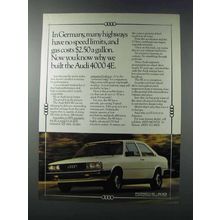 1981 Audi 4000 4E Car Ad - In Germany No Speed Limits