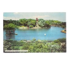 PEASHOLM LAKE, SCARBOROUGH, vintage used postcard by Dennis 1962 postmark =