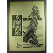 1974 Saks Fifth Avenue Dress Ad - Summery as awning stripes in the sun