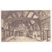 Old Court Room The Guildhall Leicester Sketch Art Postcard