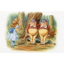 Tweedledee & Tweedledum Alice Through The Looking Glass Postcard