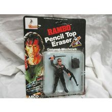 RAMBO 4" GENERAL WARHAWK Figure Pencil Top Eraser (Dated 1986)