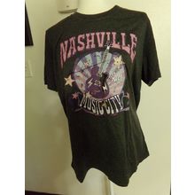 Womens Nashville Music City Graphic T shirt T-Shirt Casual Guitar