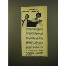 1961 Waldorf-Astoria Empire Room Advertisement - Betty Comden and Adolph Green