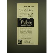 1961 The Westbury Hotel Ad - Smart move! Smart people are moving into