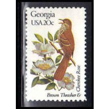 1962 20c Birds/Flowers of Georgia Fine MNH Dry Gum V1247 (13)
