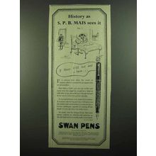 1939 Swan Visofil Pen Ad - History as S.P.B. Mais