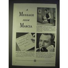 1940 Bell Telephone Ad - A Message From Marcia