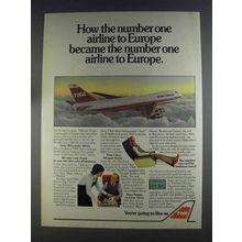 1980 TWA Airline Ad - Number One Airline to Europe