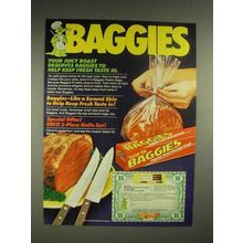 1980 Twist Tie Baggies Storage Ad - Your Juicy Roast