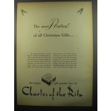 1951 Charles of the Ritz Powder Box Ad - most personal of all Christmas gifts