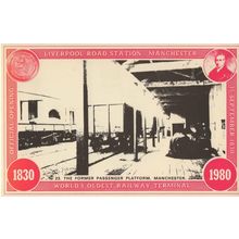 Manchester Passenger Train Station Platform Anniversary Postcard